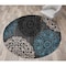 World Rug Gallery Contemporary Modern Floral Design Area Rug 6'6'' Round Gray 303GRAY6RND - alternate 1